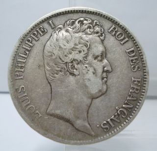 France 1831 - Ma 5 Francs Large Silver Coin Rare photo