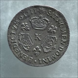Louis Xiv 1/10 Ecu 1711 Bordeaux Old Antique Silver Money France Kingdom photo