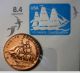 1797 Us Frigate Constellation Copper Medal Coin Struck W Ship Parts Stamp Envl23 Exonumia photo 1