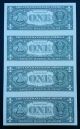 2003 A Uncut Sheet 4 1 Dollar Bills Crisp Unc Small Size Notes photo 1