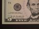 Rare 2009 $5 Star Note Jf 00571741 About Uncirculated Small Size Notes photo 2