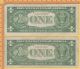 Two 1957 One Dollar Silver Certificate Small Size Notes photo 1
