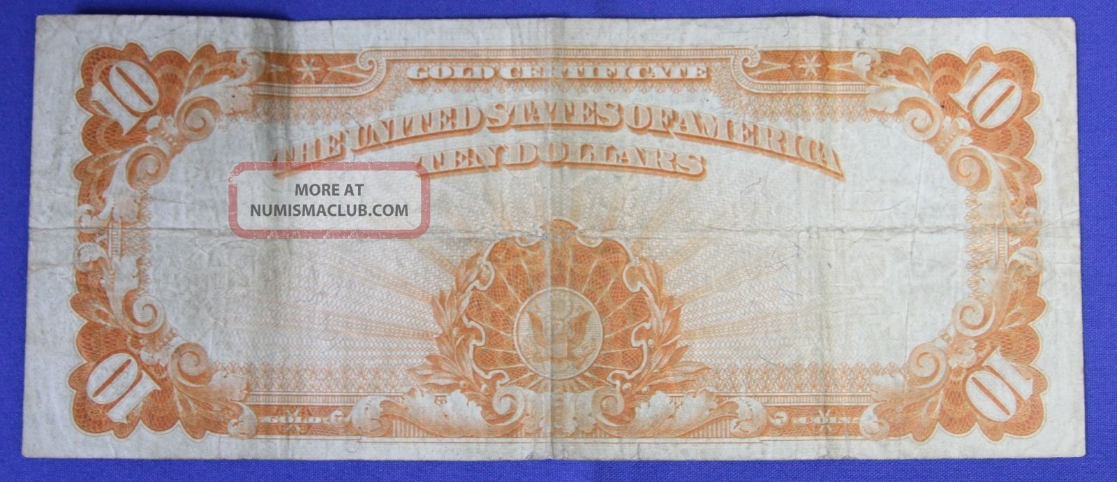 1922 Gold Certificate $10 Large Size Note Currency Fr 1173