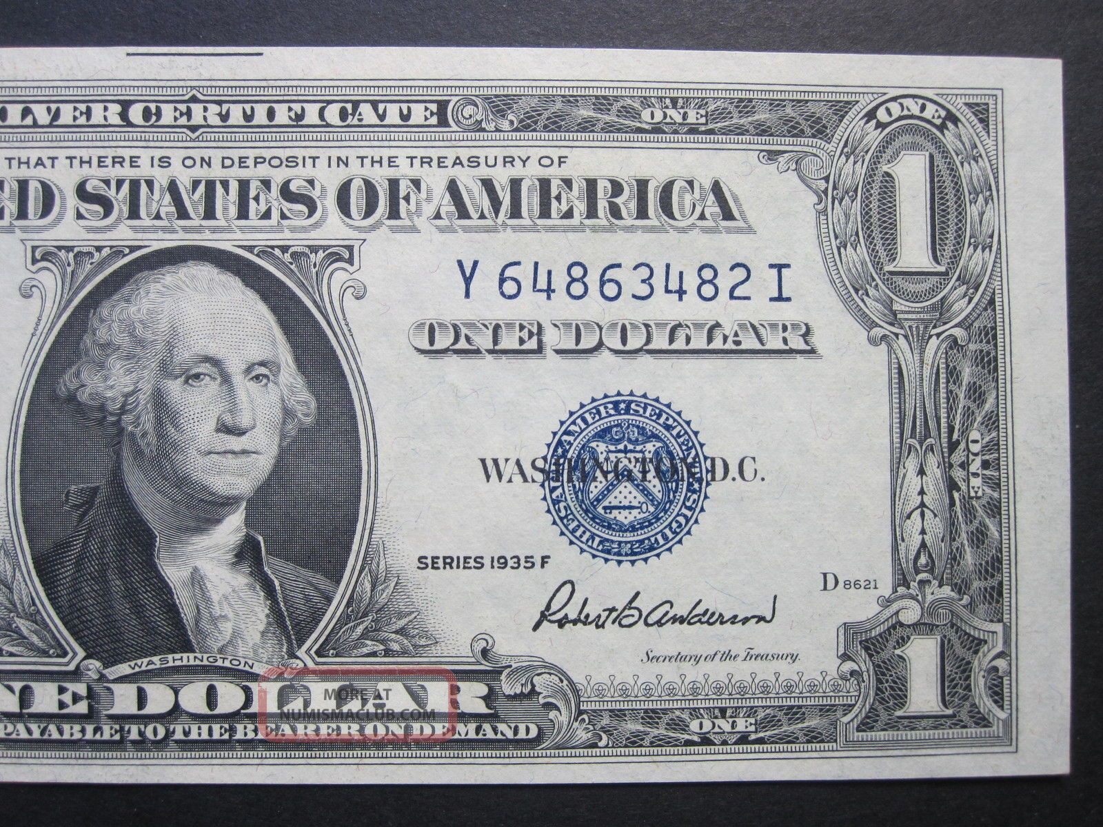 1935f $1 Silver Certificate Y I Block Crisp Old Paper Money Blue Seal