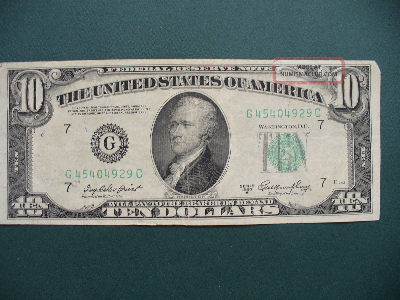 1950 A - 10 Dollar - Chicago - Federal Reserve Note
