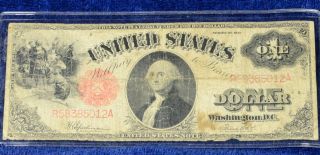 ((o^o))  1917 Large $1 One Dollar Red Seal Bill United States Note Fr 39 photo