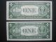 Uncirculated 1935e $1 Silver Certificate (2) Blue Seal Fh Block Ch Us Old Money Small Size Notes photo 4