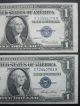Uncirculated 1935e $1 Silver Certificate (2) Blue Seal Fh Block Ch Us Old Money Small Size Notes photo 7