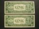 Uncirculated 1935e $1 Silver Certificate Consecutive Blue Seal Dollar Bi Block Small Size Notes photo 2