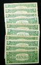 (10) 1957 $1 One Dollar Silver Certificate Blue Seal - Only 1 Is A Star Note 3 Small Size Notes photo 1