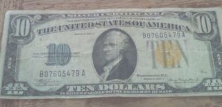 Series 1934a $10 Dollar Silver Certificate North Africa Emergency Note photo