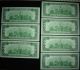 Rare 7 1934 $100 Dollar Bill Federal In Sequential Order Storage For 78 Years Small Size Notes photo 1