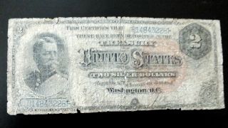 1886 Rare General Hancock $2 Silver Certificate Average Circulated photo