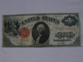1917 U.  S.  Large One Dollar Bill,  Red Seal Circulated photo