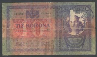 Austria - 10 Kronen/korona 1904 Banknote/note P 9/ P9 - Osztrák - Magyar Bank (g) photo