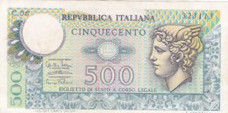 Italy: 500 Lire,  14 - 2 - 1974 Issue,  P - 94,  Axf photo