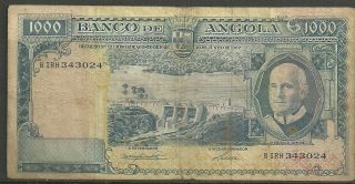 Angola $1000 Escudos P.  97 (vg+) From 1962. photo