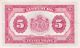 Luxembourg: 5 Francs,  Nd (1944),  P - 43b (a Prefix),  World War Ii,  Abnc,  Crisp Xf Europe photo 1