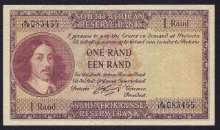 South Africa 1 Rand Nd 1962 - 1965 P - 103b Sign.  4.  Xf photo