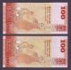 Two Consecutive Number Sri Lanka 100 Rupees 2010 Unc Banknote Ceylon P - 125 Asia photo 1
