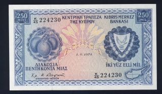 Cyprus 1974 41b 250 Mils Choice Cu photo