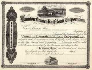 18__ Taunton Branch Rr Stock Certificate photo