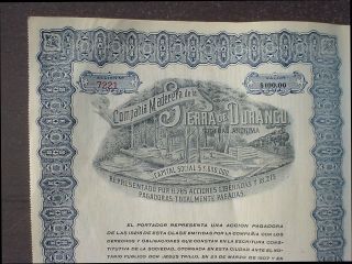 Mexico Sierra De Durango Valor $100,  1912 Uncancelled + Complete Coupon Sheet photo