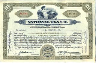 National Tea Co.  Stock Certificate Chicago Illinois photo