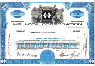 Heli - Coil Corporation 1970 Stock Certificate photo