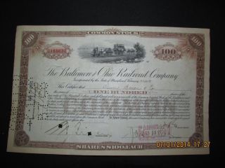 1928 Baltimore And Ohio Railroad Co Stock Certificate photo