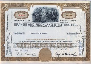 Orange & Rockland Utilities Stock Certificate York Con Ed photo