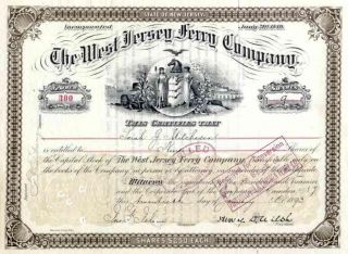 1893 West Jersey Ferry Stock Certificate photo