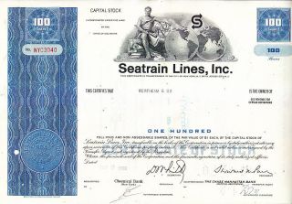 Broker Owned Stock Certificate: Wertheim Co,  Payee; Seatrain Lines,  Inc,  Issuer photo
