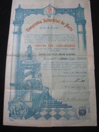 Companhia Industrial Do Norte - One Share - 1919 Portugal photo