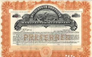 19__ Studebaker Brothers Manufacturing Co Stock Certificate photo