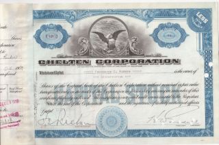 Chelten Corporation. . . . . .  1939 Stock Certificate photo