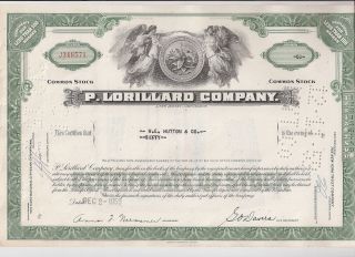 P.  Lorillard Company. . . . . .  1959 Stock Certificate photo