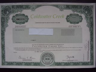 Coldwater Creek Stock Certificate photo