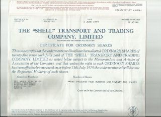Uk British 1979 Famous Shell Petroleum Company Lloyds Bank 1472 Shares Bond Loan photo
