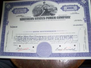 Northern States Power Company Specimen Stock Cert, photo