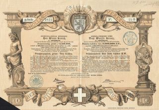 Holland White Cross Association Stock Certificate 1888 Rare photo