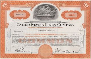 United States Lines Company. . . .  1954 Stock Certificate photo