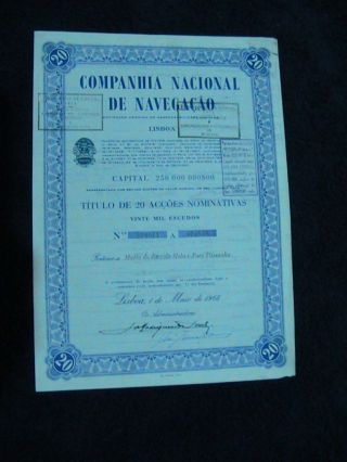 National Company The Navigation - Twenty Share Certified 1968 photo