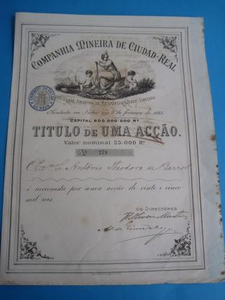 Mining Company Cidade - Real - One Share Certified 1889 photo