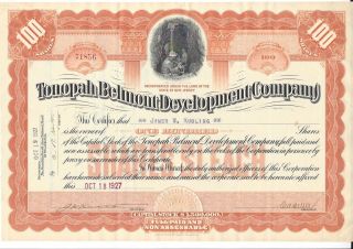 Tonopah Belmont Development Company. . . . .  1927 Stock Certificate photo