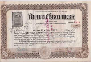 Butler Brothers. . . . . . . . . . . . . . . .  1920 Stock Certificate photo