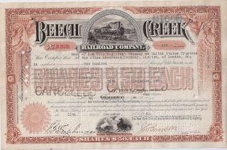 Beech Creek Railroad Company. . . . . .  1928 Stock Certificate photo