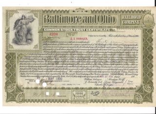 Baltimore And Ohio Railroad Company. . . .  1899 Common Stock Trust Certificate photo