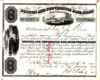 Boston And Providence Rail Road 1891 Stock Certificate photo