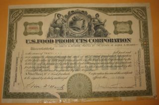1920 U.  S.  Food Products Corporation 20 Shares Of Stock Vignette Of 2 Ladies Nj photo